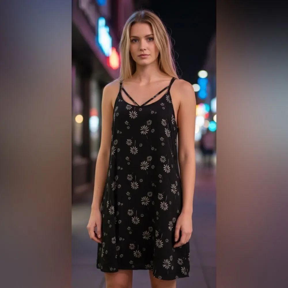 S O , dress, spaghetti strap, floral design, Small, great condition